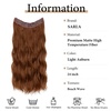 image:imageSARLA Invisible Wire Hair Extension with 3 Clips Synthetic Short Beach Wave Hairpiece Transparent Adjustable Headband for Women 16 Inch Dirty BlondeLight Auburn