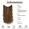 image:imageSARLA Invisible Wire Hair Extension with 3 Clips Synthetic Short Beach Wave Hairpiece Transparent Adjustable Headband for Women 16 Inch Dirty BlondeMedium Ash Brown