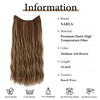 image:imageSARLA Invisible Wire Hair Extension with 3 Clips Synthetic Short Beach Wave Hairpiece Transparent Adjustable Headband for Women 16 Inch Dirty BlondeMedium Ash Brown