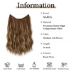 image:imageSARLA Invisible Wire Hair Extension with 3 Clips Synthetic Short Beach Wave Hairpiece Transparent Adjustable Headband for Women 16 Inch Dirty BlondeMedium Ash Brown