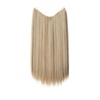 image:imageSARLA Invisible Wire Hair Extensions Straight Long Synthetic Hairpieces 22 Inch Adjustable Transparent Headband for Women Dirty BlondeBahama Beige