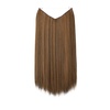 image:imageSARLA Invisible Wire Hair Extensions Straight Long Synthetic Hairpieces 22 Inch Adjustable Transparent Headband for Women Dirty BlondeChestnut