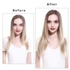 image:imageSARLA Invisible Wire Hair Extensions Straight Long Synthetic Hairpieces 22 Inch Adjustable Transparent Headband for Women Dirty BlondeChocolate
