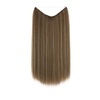 image:imageSARLA Invisible Wire Hair Extensions Straight Long Synthetic Hairpieces 22 Inch Adjustable Transparent Headband for Women Dirty BlondeSandy Brunette