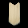 image:imageSARLA Invisible Wire Hair Extensions Straight Long Synthetic Hairpieces 22 Inch Adjustable Transparent Headband for Women Dirty BlondeStraightBeach Blonde