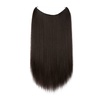 image:imageSARLA Invisible Wire Hair Extensions Straight Long Synthetic Hairpieces 22 Inch Adjustable Transparent Headband for Women Dirty BlondeStraightBlack Brown