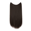image:imageSARLA Invisible Wire Hair Extensions Straight Long Synthetic Hairpieces 22 Inch Adjustable Transparent Headband for Women Dirty BlondeStraightDark Brown