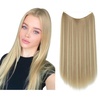 image:imageSARLA Invisible Wire Hair Extensions Straight Long Synthetic Hairpieces 22 Inch Adjustable Transparent Headband for Women Dirty BlondeStraightDirty Blonde