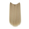 image:imageSARLA Invisible Wire Hair Extensions Straight Long Synthetic Hairpieces 22 Inch Adjustable Transparent Headband for Women Dirty BlondeStraightDirty Blonde