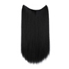 image:imageSARLA Invisible Wire Hair Extensions Straight Long Synthetic Hairpieces 22 Inch Adjustable Transparent Headband for Women Dirty BlondeStraightJet Black