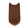 image:imageSARLA Invisible Wire Hair Extensions Straight Long Synthetic Hairpieces 22 Inch Adjustable Transparent Headband for Women Dirty BlondeStraightLight Auburn