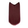 image:imageSARLA Invisible Wire Hair Extensions Straight Long Synthetic Hairpieces 22 Inch Adjustable Transparent Headband for Women Dirty BlondeStraightWine Red