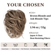 image:imageSARLA Messy Hair Bun Hair Pieces Curly Synthetic Updo Fake Scrunchies Ponytail Extension for Women Dirty Blonde 1PCS1PCBrunette and Ash Blonde Tips