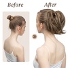 image:imageSARLA Messy Hair Bun Hair Pieces Curly Synthetic Updo Fake Scrunchies Ponytail Extension for Women Dirty Blonde 1PCS1PCBurgundy and Wine Red Tips