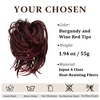 image:imageSARLA Messy Hair Bun Hair Pieces Curly Synthetic Updo Fake Scrunchies Ponytail Extension for Women Dirty Blonde 1PCS1PCBurgundy and Wine Red Tips