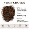 image:imageSARLA Messy Hair Bun Hair Pieces Curly Synthetic Updo Fake Scrunchies Ponytail Extension for Women Dirty Blonde 1PCS1PCDark Brown  Golden Blonde