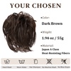 image:imageSARLA Messy Hair Bun Hair Pieces Curly Synthetic Updo Fake Scrunchies Ponytail Extension for Women Dirty Blonde 1PCS1PCDark Brown