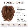 image:imageSARLA Messy Hair Bun Hair Pieces Curly Synthetic Updo Fake Scrunchies Ponytail Extension for Women Dirty Blonde 1PCS1PCLight Auburn