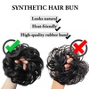 image:imageSARLA Messy Hair Bun Hair Pieces Curly Synthetic Updo Fake Scrunchies Ponytail Extension for Women Dirty Blonde 1PCS2PCSDark Grey