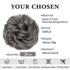 image:imageSARLA Messy Hair Bun Hair Pieces Curly Synthetic Updo Fake Scrunchies Ponytail Extension for Women Dirty Blonde 1PCS2PCSGrey