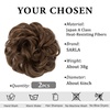 image:imageSARLA Messy Hair Bun Hair Pieces Curly Synthetic Updo Fake Scrunchies Ponytail Extension for Women Dirty Blonde 1PCS2PCSMedium Brown