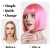 image:imageSARLA Pink Short Bob Wigs with Bangs 8 Inch Fashion Synthetic Colorful Cosplay Daily Party Wig for Women