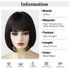 image:imageSARLA Short Bob Wigs with Bangs 8 Inch Fashion Synthetic Cosplay Daily Party Wig for Women Brown Black