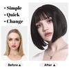 image:imageSARLA Short Bob Wigs with Bangs 8 Inch Fashion Synthetic Cosplay Daily Party Wig for Women Brown Black