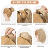 image:imageSARLA Short Ponytail Extension Claw Clip in 13 Inch Fluffy Synthetic Curly Wavy Pony Tail Hairpiece for Women Dirty BlondeDirty Blonde