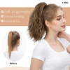image:imageSARLA Short Ponytail Extension Claw Clip in 13 Inch Fluffy Synthetic Curly Wavy Pony Tail Hairpiece for Women Dirty BlondeMedium Brown