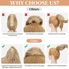 image:imageSARLA Short Ponytail Extension Claw Clip in 13 Inch Fluffy Synthetic Curly Wavy Pony Tail Hairpiece for Women Dirty BlondeMedium Brown