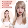 image:imageSARLA Side Hair Bangs Clip in Off Black One Piece Straight Synthetic Bangs Extension for WomenBlack Brown