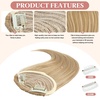 image:imageSARLA Side Hair Bangs Clip in Off Black One Piece Straight Synthetic Bangs Extension for WomenCream Blonde