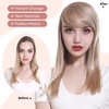 image:imageSARLA Side Hair Bangs Clip in Off Black One Piece Straight Synthetic Bangs Extension for WomenDark Grey