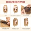 image:imageSARLA Side Hair Bangs Clip in Off Black One Piece Straight Synthetic Bangs Extension for WomenMiddle Grey
