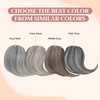 image:imageSARLA Side Hair Bangs Clip in Off Black One Piece Straight Synthetic Bangs Extension for WomenPolar Silver