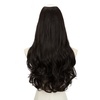 image:imageSARLA U Part Hair Extensions Dirty Blonde Full Head Clip in Synthetic Wave Curly Hairpiece Long 24 Inch for WomenBlack Brown