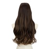 image:imageSARLA U Part Hair Extensions Dirty Blonde Full Head Clip in Synthetic Wave Curly Hairpiece Long 24 Inch for WomenDark Brown  Golden Blonde