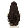 image:imageSARLA U Part Hair Extensions Dirty Blonde Full Head Clip in Synthetic Wave Curly Hairpiece Long 24 Inch for WomenDark Brown