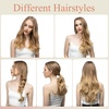 image:imageSARLA U Part Hair Extensions Dirty Blonde Full Head Clip in Synthetic Wave Curly Hairpiece Long 24 Inch for WomenDark Brown