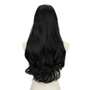 image:imageSARLA U Part Hair Extensions Dirty Blonde Full Head Clip in Synthetic Wave Curly Hairpiece Long 24 Inch for WomenJet Black