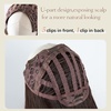 image:imageSARLA U Part Hair Extensions Dirty Blonde Full Head Clip in Synthetic Wave Curly Hairpiece Long 24 Inch for WomenLight Auburn
