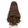 image:imageSARLA U Part Hair Extensions Dirty Blonde Full Head Clip in Synthetic Wave Curly Hairpiece Long 24 Inch for WomenMedium Brown