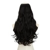 image:imageSARLA U Part Hair Extensions Dirty Blonde Full Head Clip in Synthetic Wave Curly Hairpiece Long 24 Inch for WomenOff Black