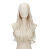 image:imageSARLA U Part Hair Extensions Dirty Blonde Full Head Clip in Synthetic Wave Curly Hairpiece Long 24 Inch for WomenPlatinum Blonde