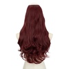 image:imageSARLA U Part Hair Extensions Dirty Blonde Full Head Clip in Synthetic Wave Curly Hairpiece Long 24 Inch for WomenWine Red