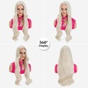 image:imageSARLA Womens Long Straight Platinum Blonde Wig with Bangs Synthetic Hair for Cosplay Party Halloween Costume 25 Inch Adult SizeLight Blonde 2