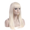 image:imageSARLA Womens Long Straight Platinum Blonde Wig with Bangs Synthetic Hair for Cosplay Party Halloween Costume 25 Inch Adult SizePlatinum Blonde