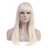 image:imageSARLA Womens Long Straight Platinum Blonde Wig with Bangs Synthetic Hair for Cosplay Party Halloween Costume 25 Inch Adult SizePlatinum Blonde