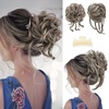 image:imageSARLA 2PCS Blonde Messy Bun Hair Pieces for Women Detachable Claw Clip Wavy Curly Synthetic Hairpieces for Updos with Tendrils Fake Scrunchies Ponytail Extension Dirty BlondeAsh GreyWith Clip